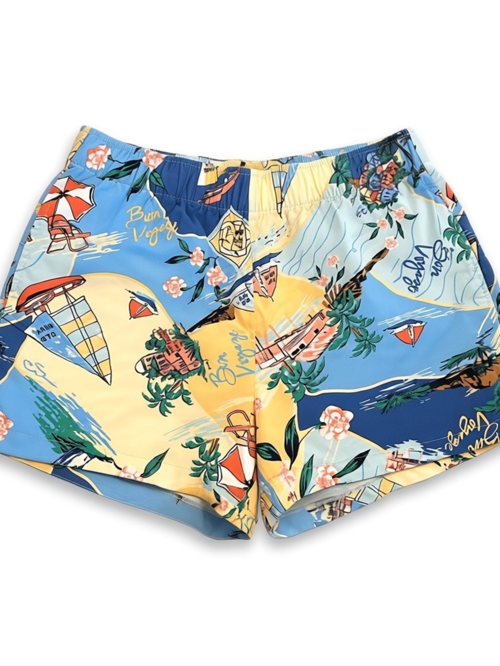 Old Navy High-Waisted Crinkle Gauze Shorts Beach Scene Vacation Resort Large